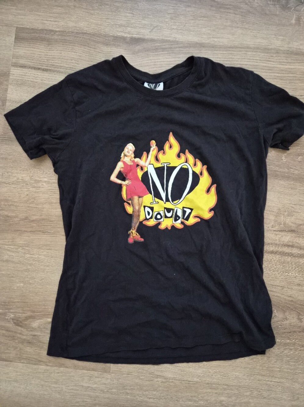 No Doubt Flame Graphic Black Women's Band Tee